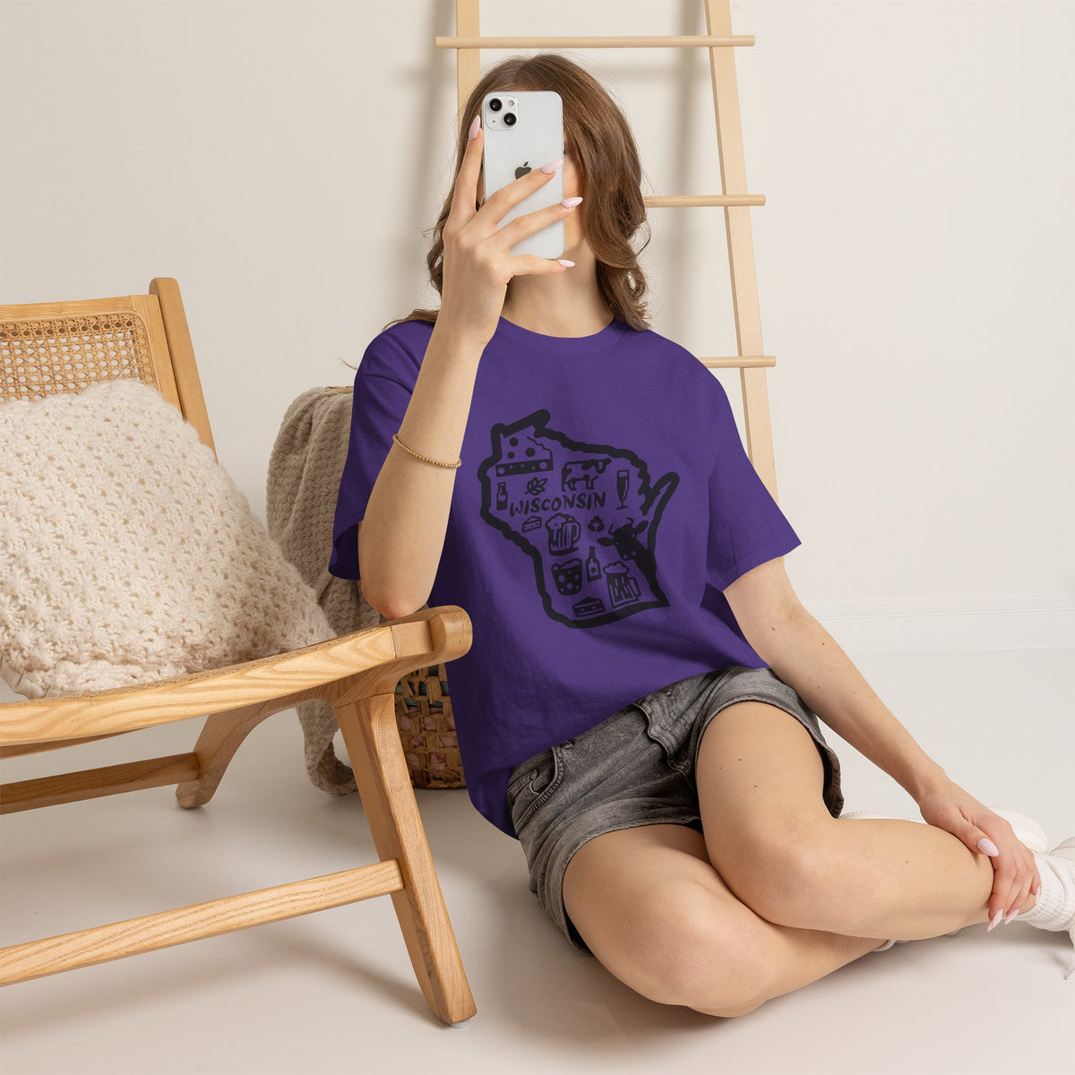 Wisconsin State Map T-Shirt | Cheese, Beer and Outdoors Graphic Tee