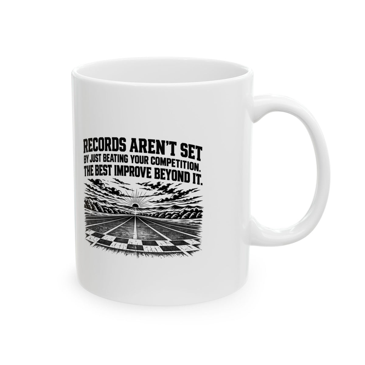 Beyond the Competition – Vintage Racing Ceramic Mug, 11 oz | 047a