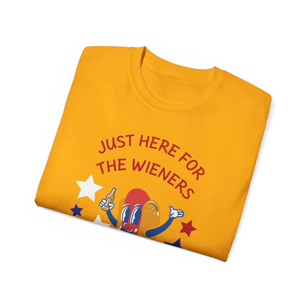 Just Here for the Wieners T-Shirt | Funny BBQ Hot Dog Tee