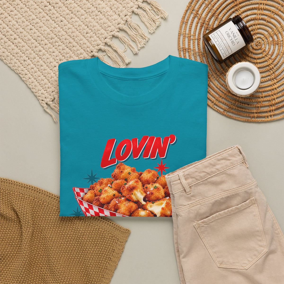 Lovin’ Cheese Curds & Summer Nights – Gildan 5000 T-Shirt | 002a-v2