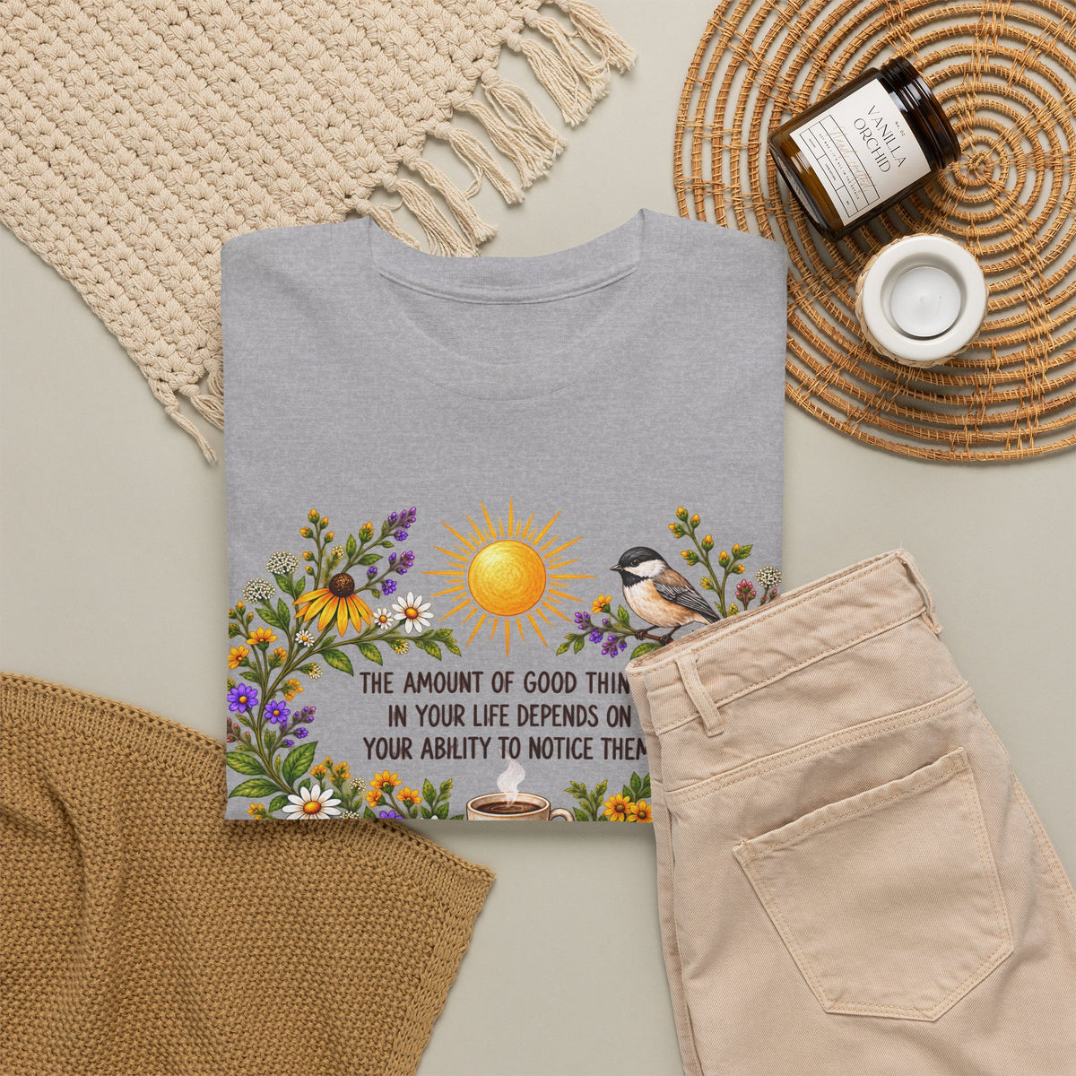 Notice the Good — Flowers – Gildan 5000 T-Shirt | 185-R1