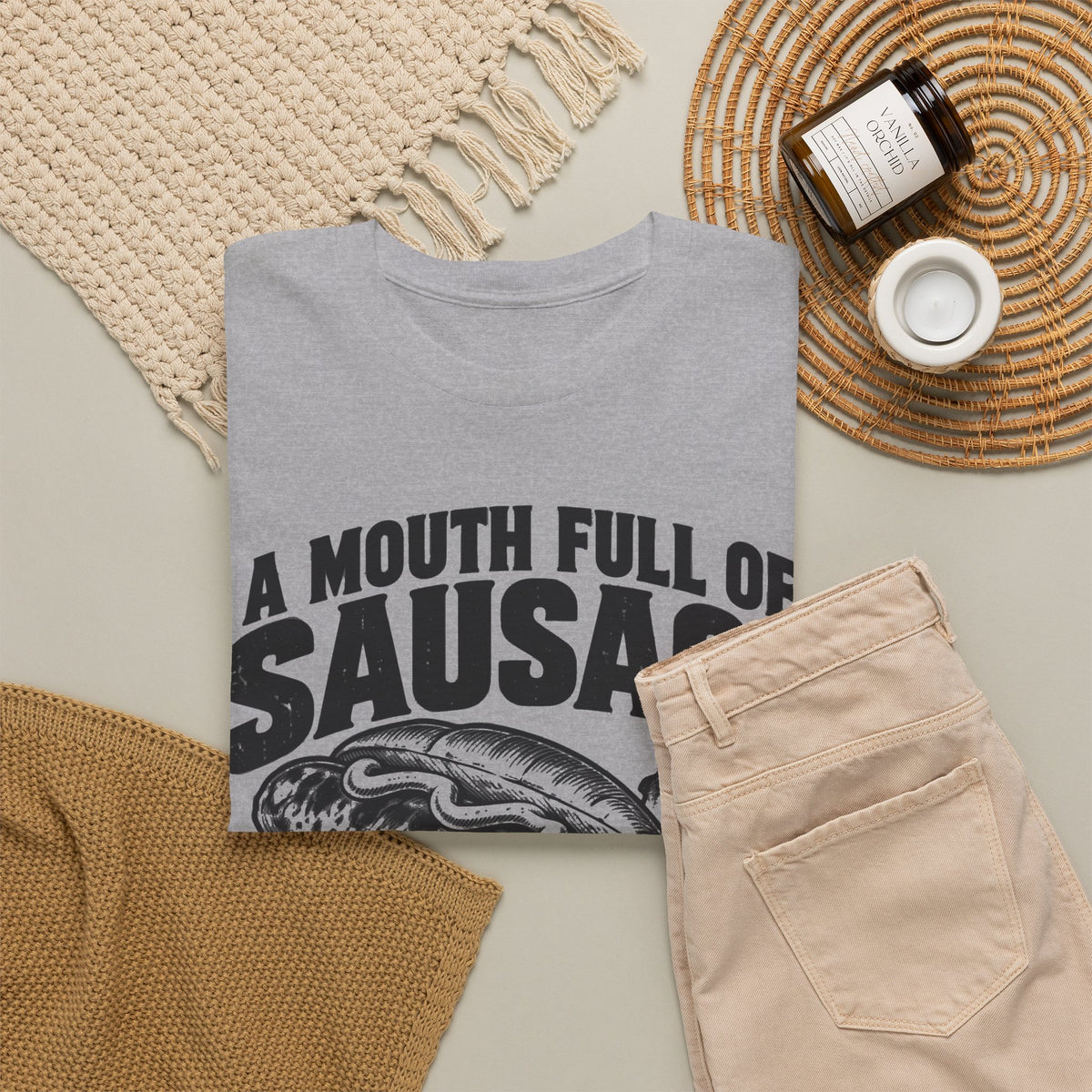 Mouth Full of Sausage – Gildan 5000 T-Shirt | 232a