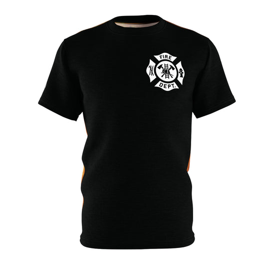 Firefighter Walking Through Flames All-Over Print T-Shirt