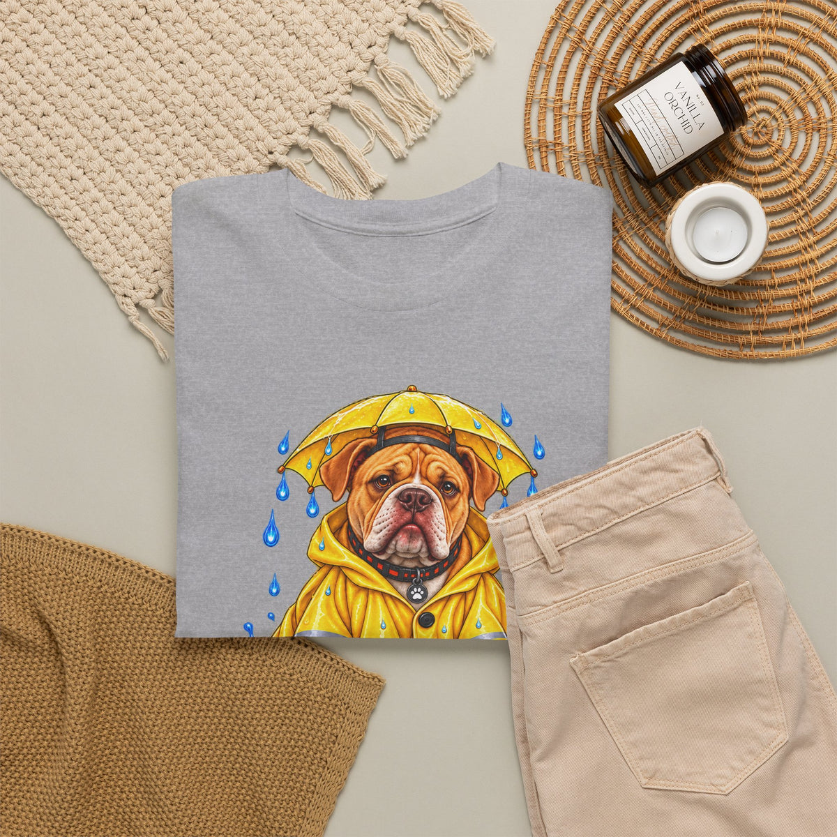 201b Walter Rain Day — Yellow Umbrella Hat — Gildan 5000 T-Shirt