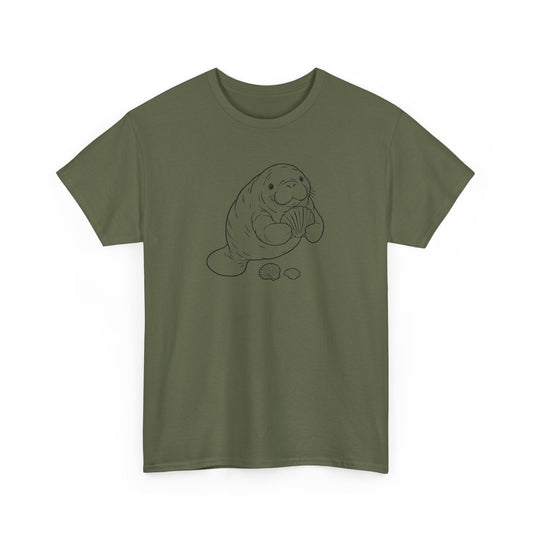 Chubby Mermaid Shell Collector Manatee T-Shirt