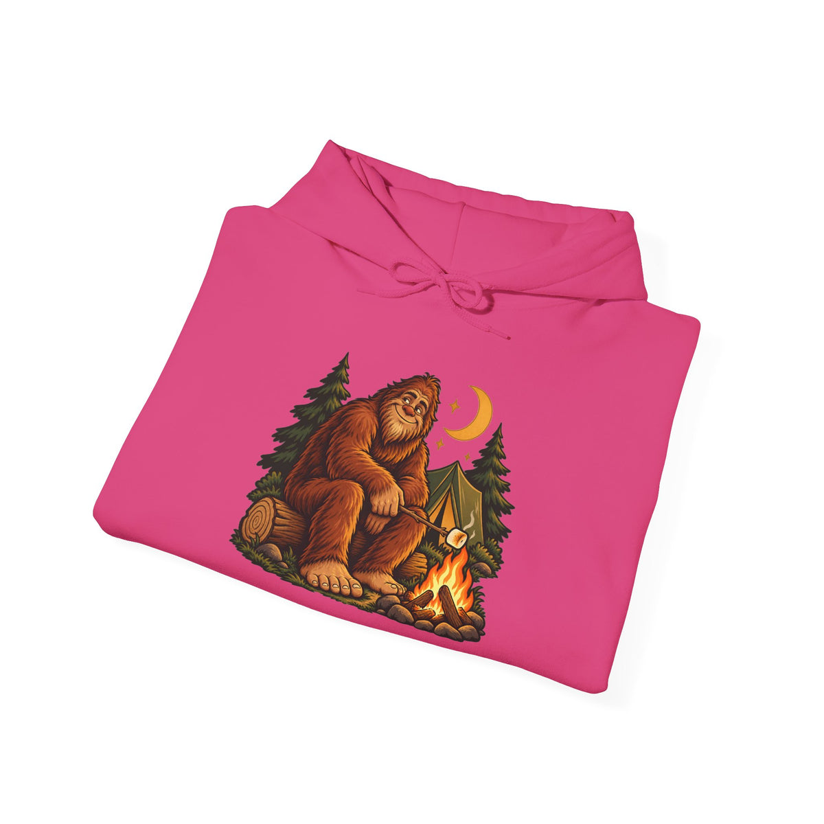 Bigfoot's Cozy Campfire Night Pullover Hoodie