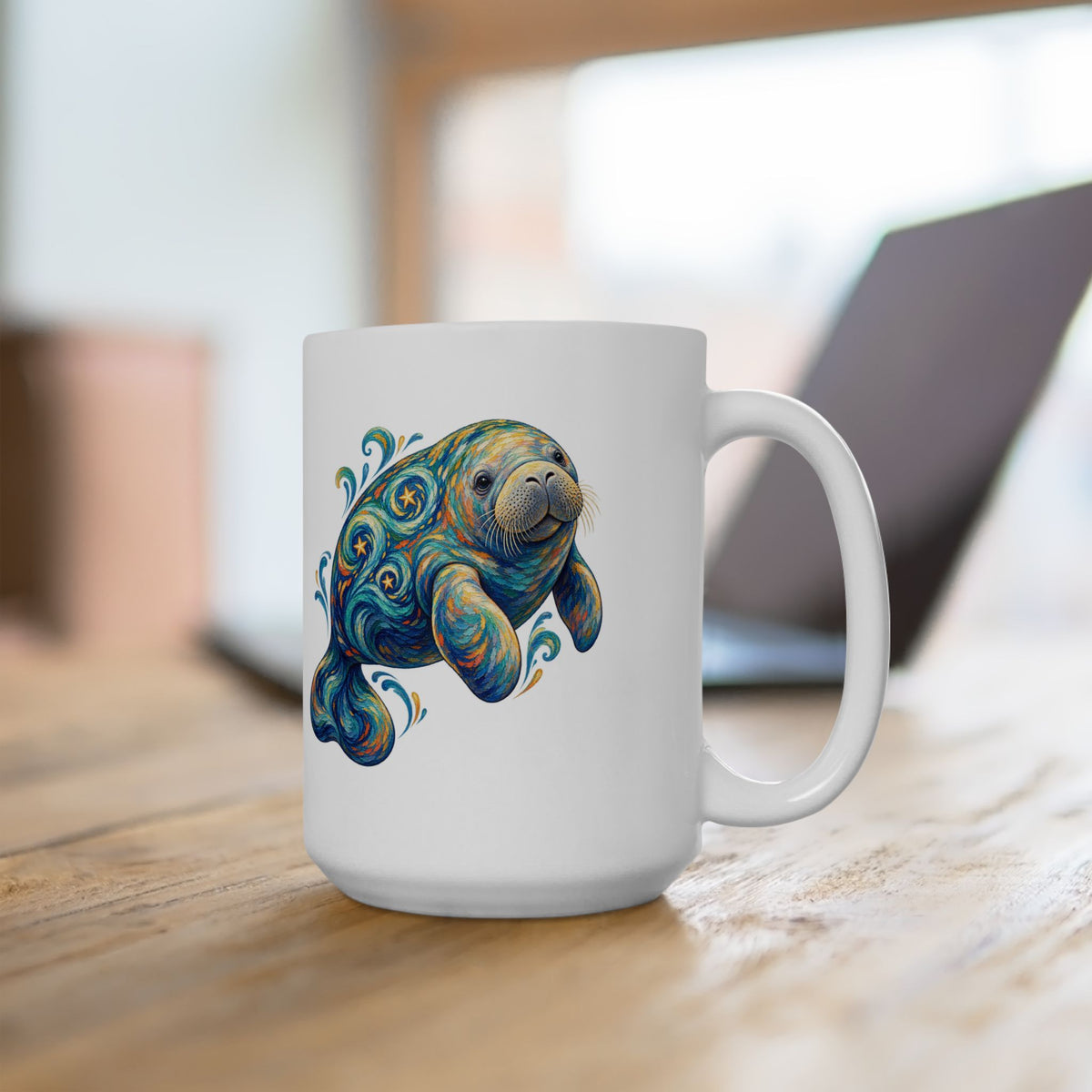 Swirling Moon-Tide Manatee Mug