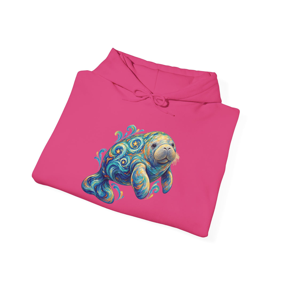 Swirling Moon-Tide Manatee Pullover Hoodie