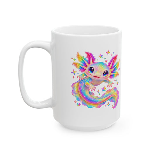 Prismatic Axolotl with Rainbow Gills Mug