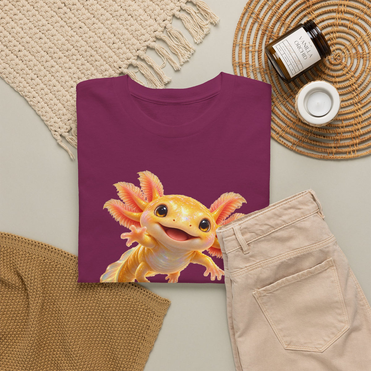 Golden Axolotl with Peach Gills T-Shirt