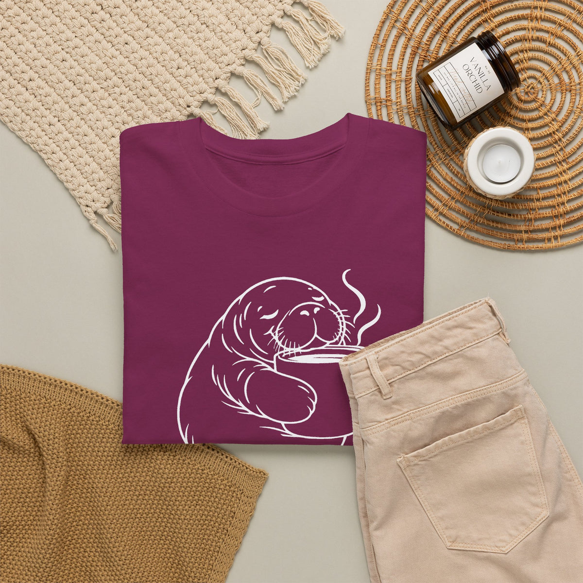 Chubby Mermaid Coffee Coast Manatee T-Shirt
