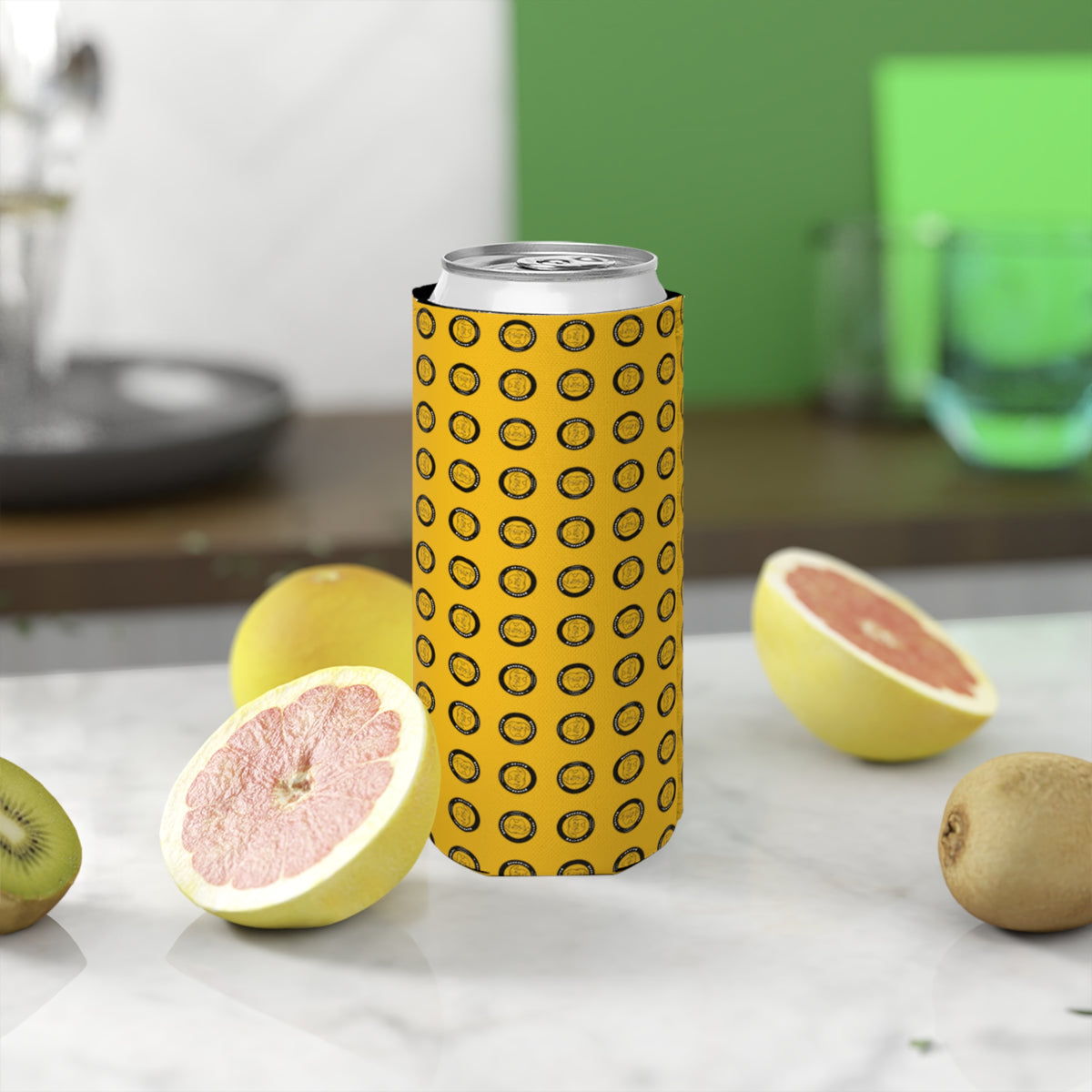 Walter Slim Can Cooler | Yellow | 12 oz Fit