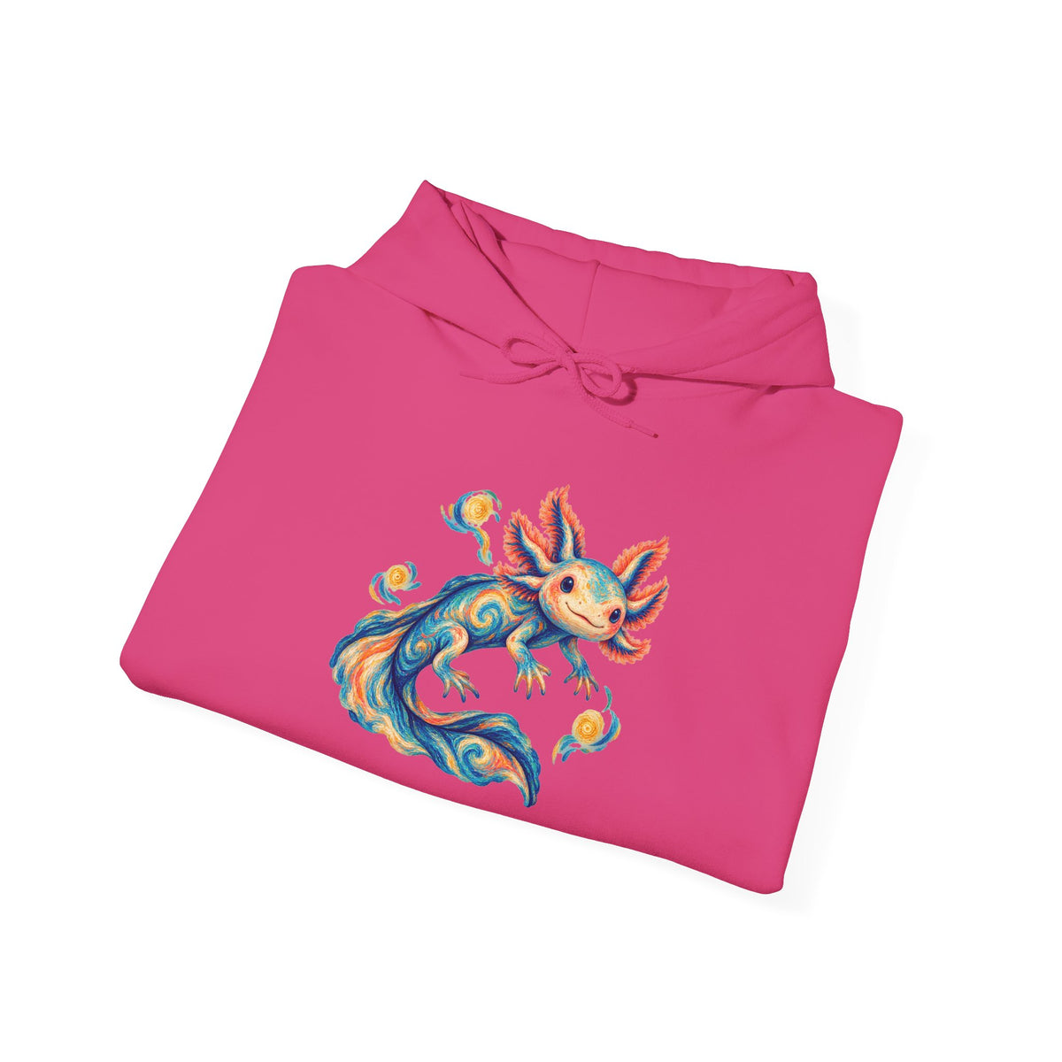 Starwater Axolotl in Turquoise and Coral Pullover Hoodie