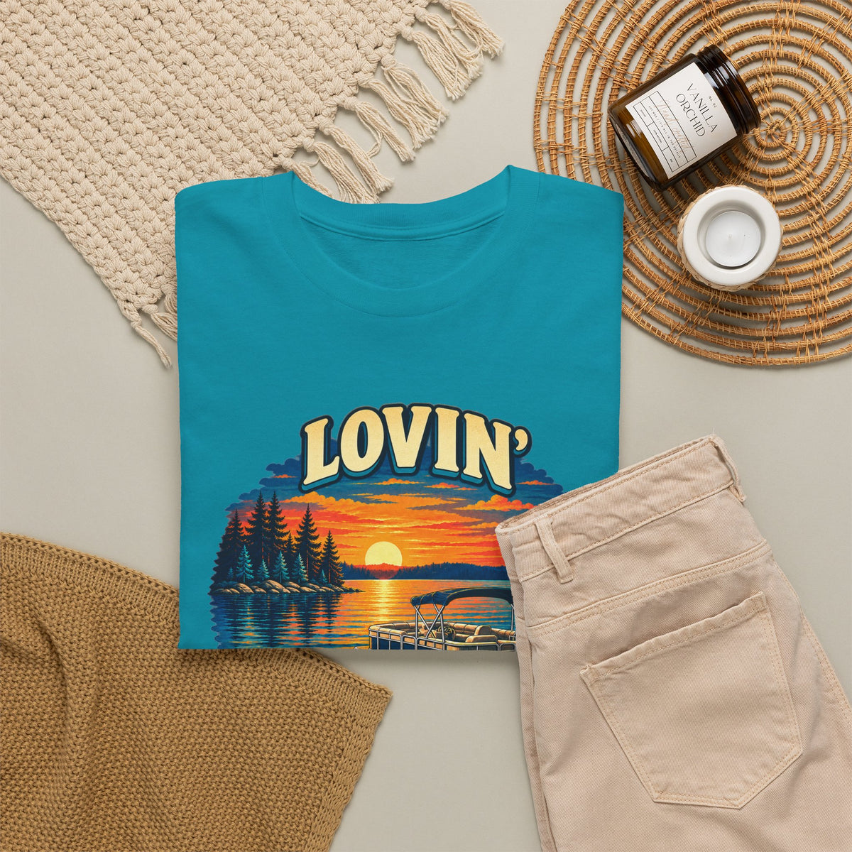 Lovin’ Summer Nights Pontoon – Gildan 5000 T-Shirt | 004a-v2