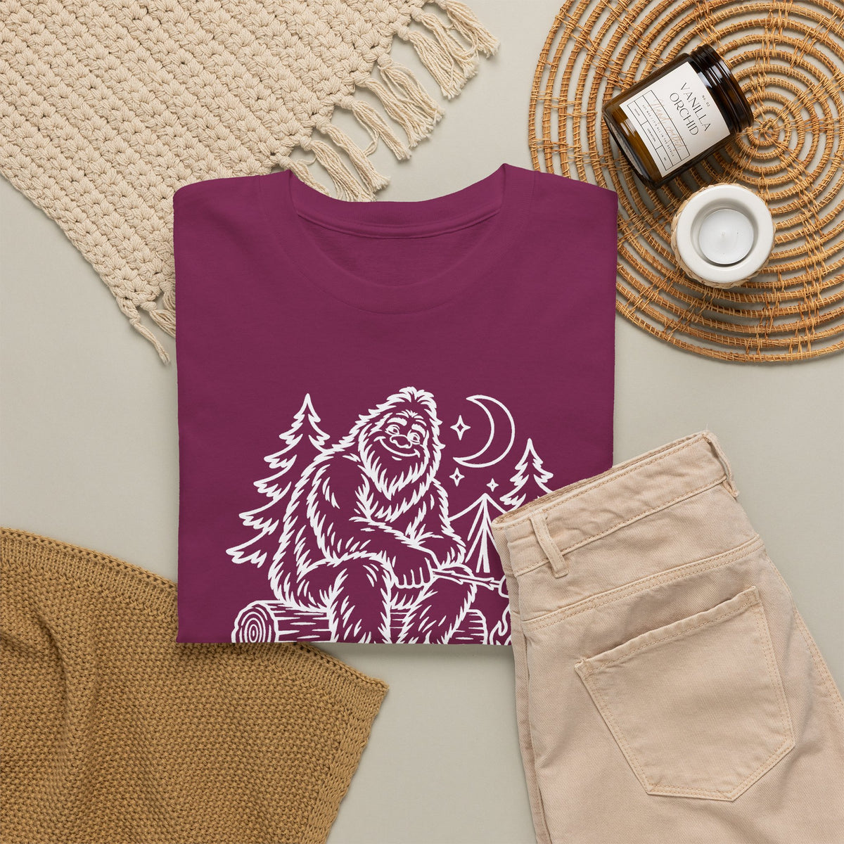 Airy Bigfoot Pine Forest Print T-Shirt