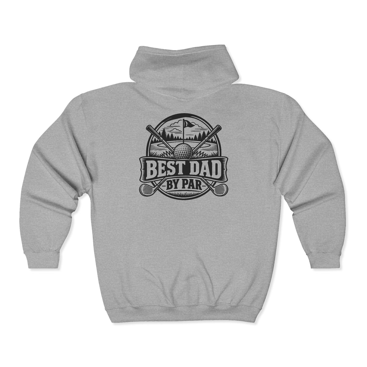 Best Dad by Par – One-Color Gildan 18600 Zip-Up Hoodie | 042a