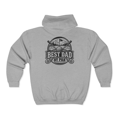 Best Dad by Par – One-Color Gildan 18600 Zip-Up Hoodie | 042a