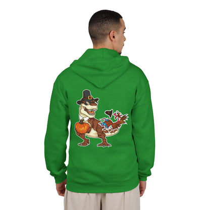 Thanksgiving T-Rex Gildan 18600 Zip-Up Hoodie