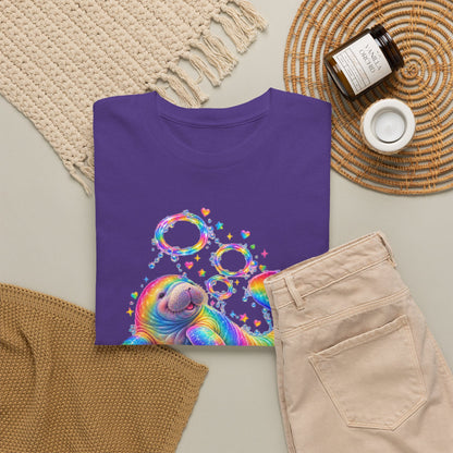 Rainbow Manatee Bubble Flip T-Shirt