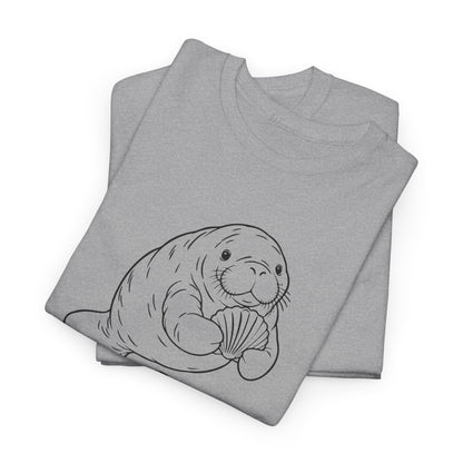 Chubby Mermaid Shell Collector Manatee T-Shirt