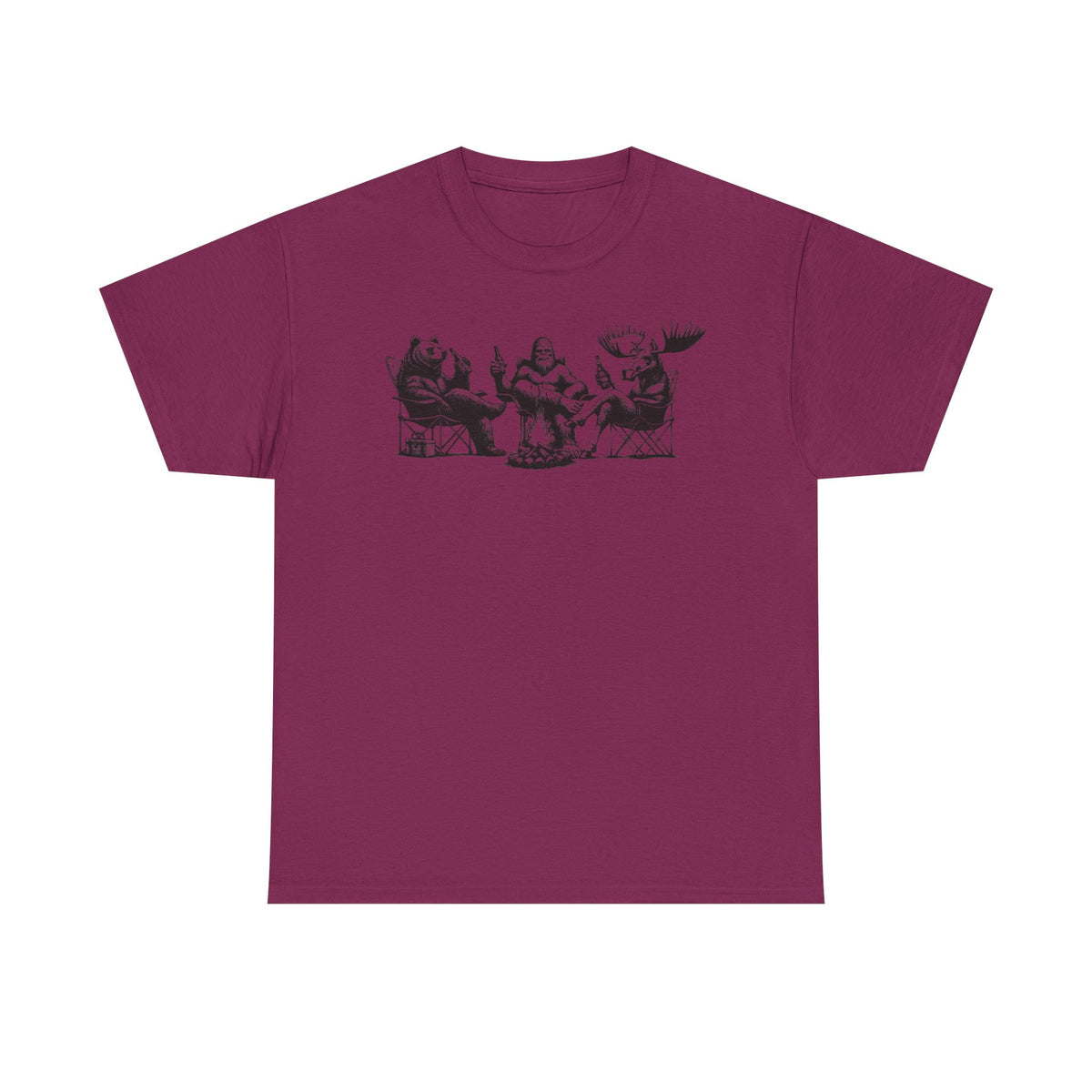Bear, Bigfoot & Moose Camping T-Shirt | Unisex Graphic Tee