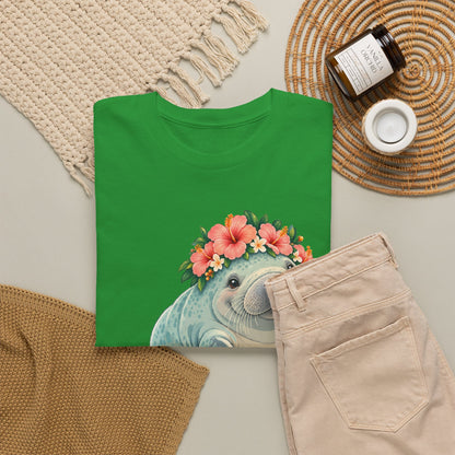 Chubby Mermaid Flower Crown Manatee T-Shirt