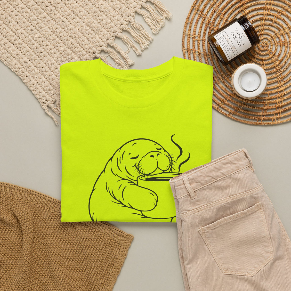 Chubby Mermaid Coffee Coast Manatee T-Shirt