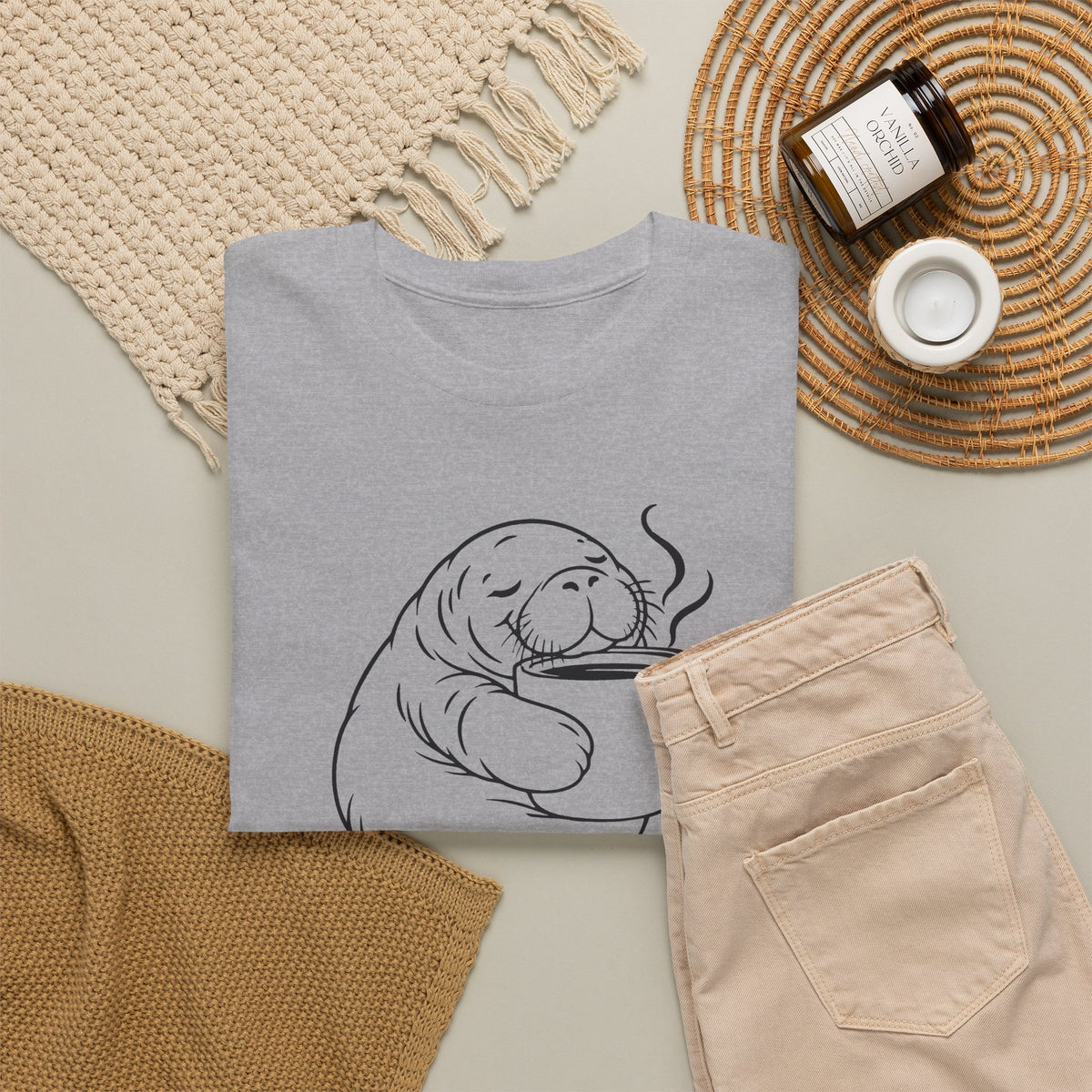 Chubby Mermaid Coffee Coast Manatee T-Shirt