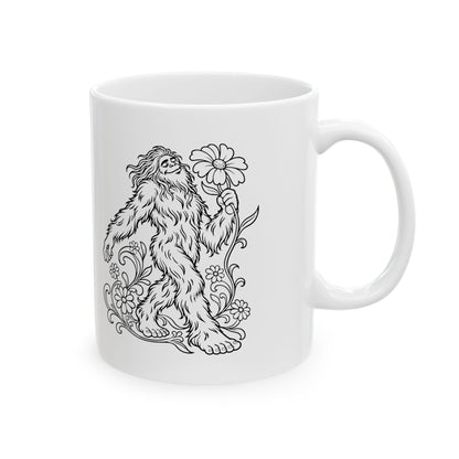 Swaying Sasquatch with a Flower Mug