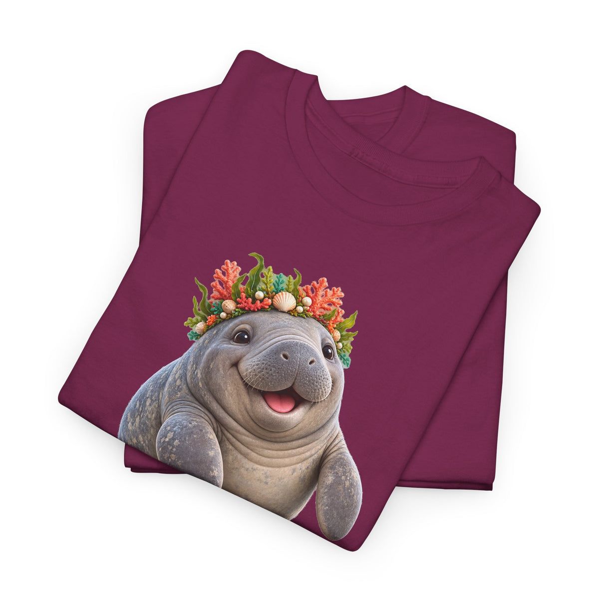 Cheerful Coral Crown Manatee T-Shirt