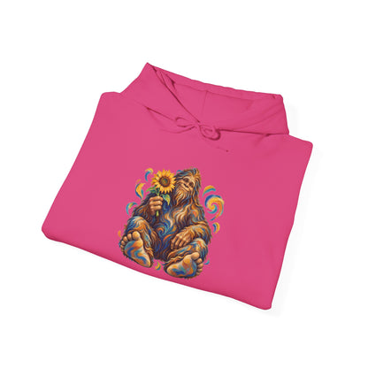 Sunflower Rest with a Shaggy Bigfoot Pullover Hoodie