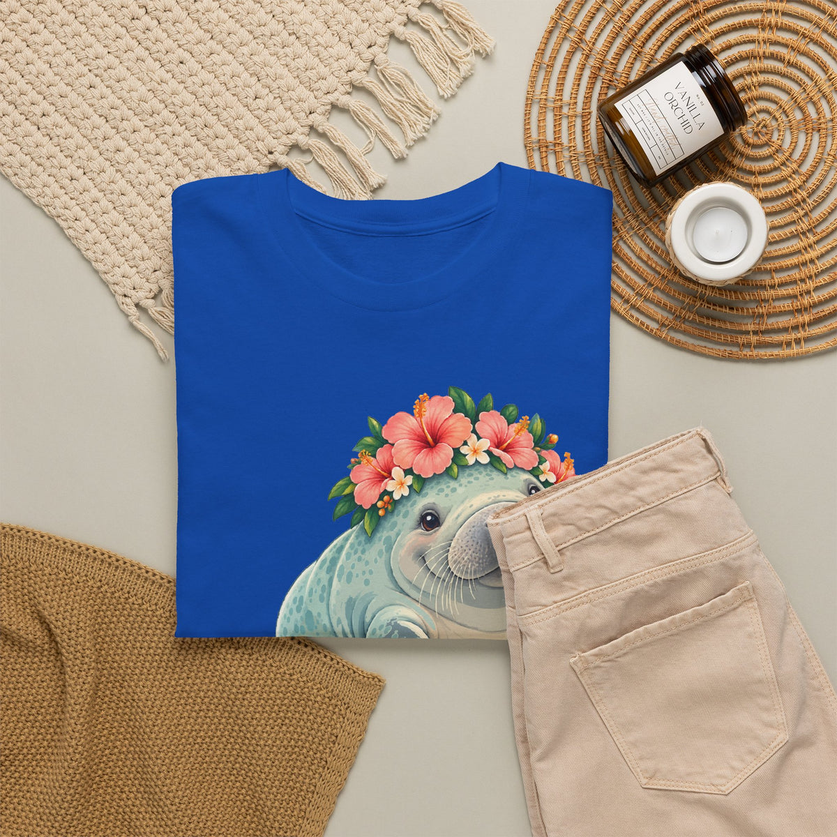 Chubby Mermaid Flower Crown Manatee T-Shirt