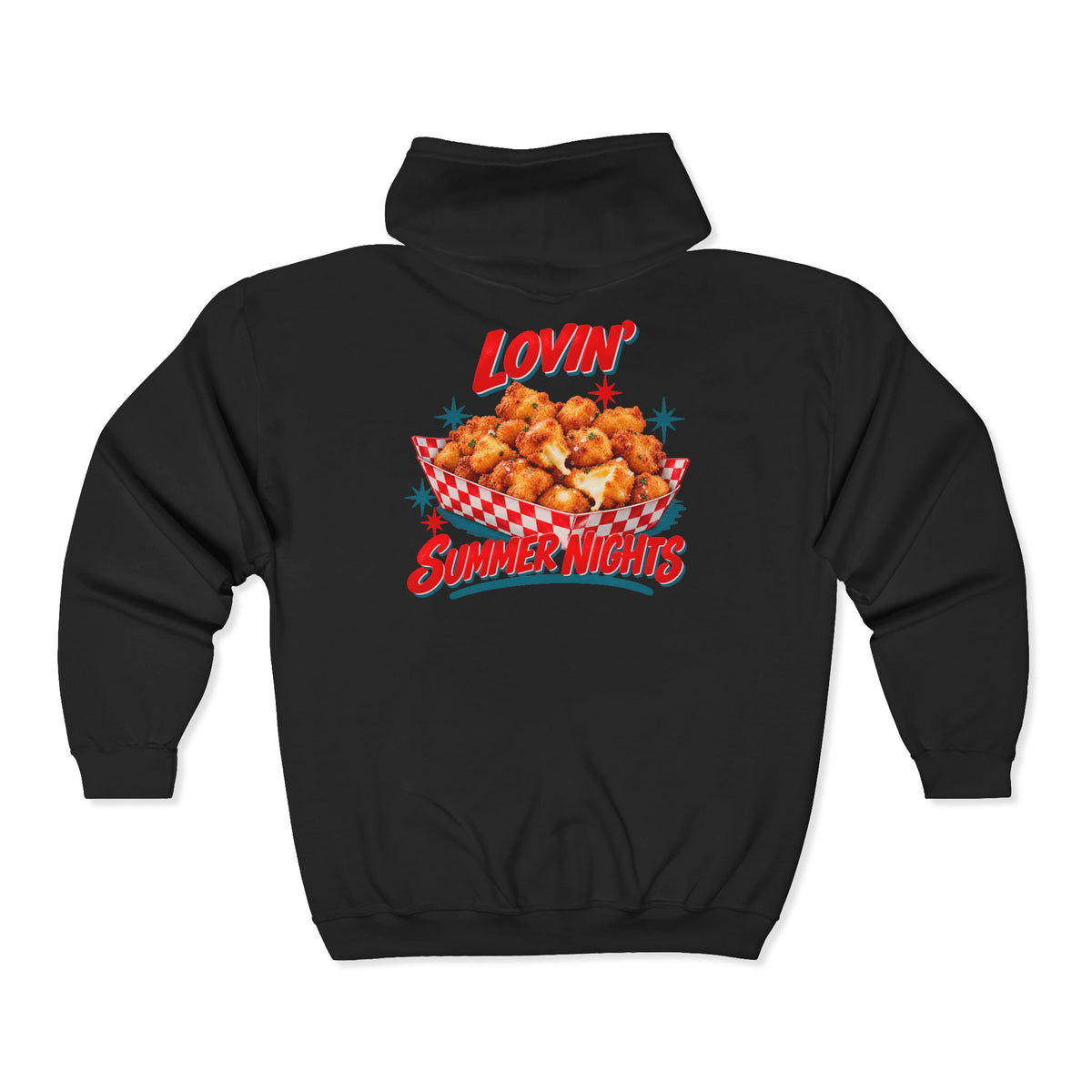 Lovin’ Cheese Curds & Summer Nights – Gildan 18600 Zip-Up Hoodie | 002a-v2