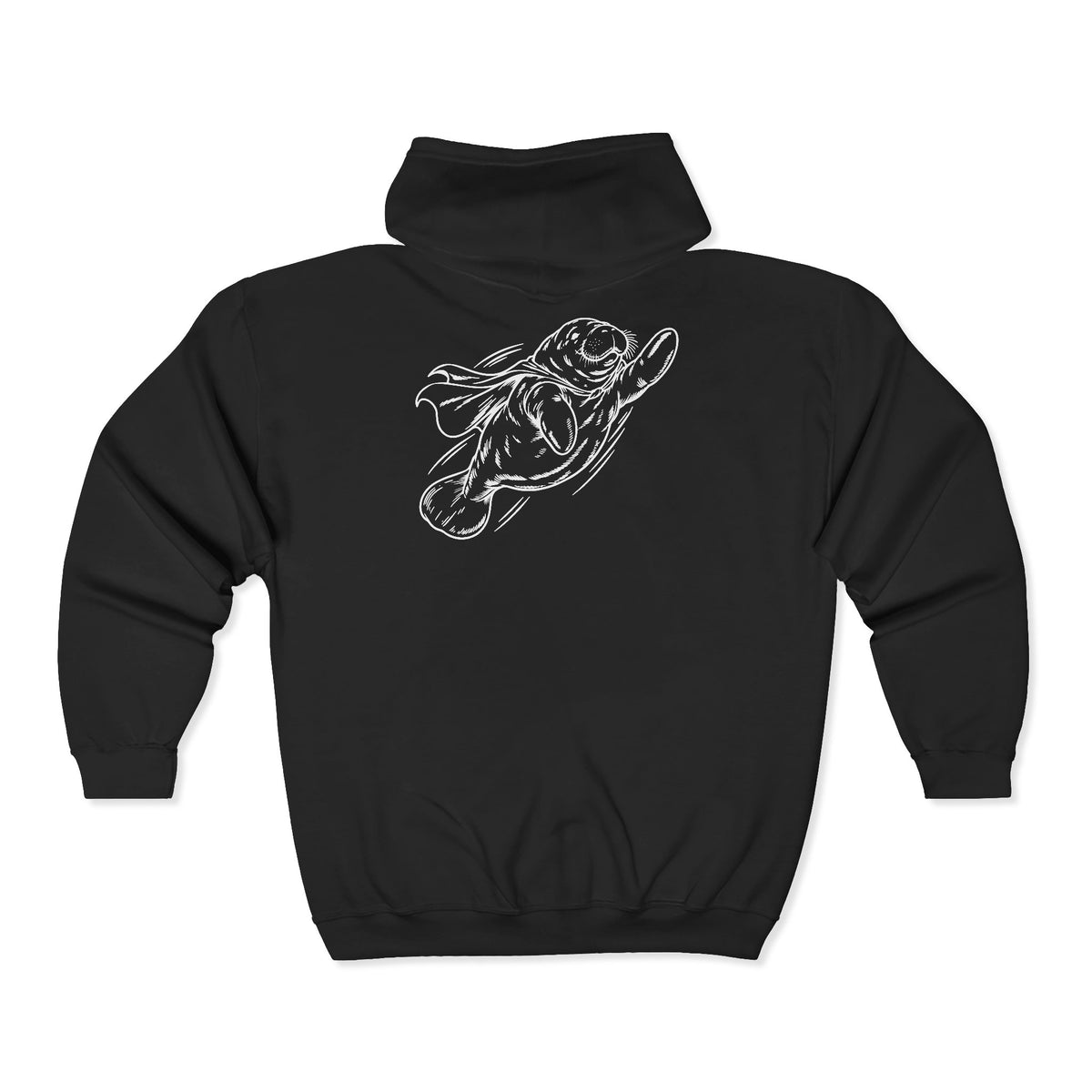 Chubby Manatee Takes Flight Zip-Up Hoodie