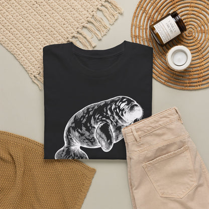 Slow Water Manatee Engraving T-Shirt
