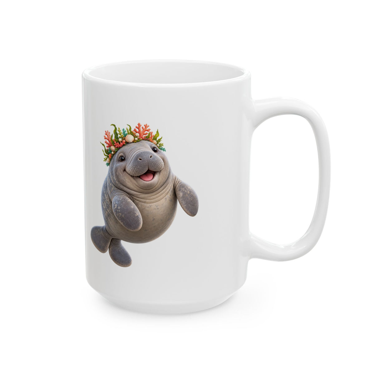 Cheerful Coral Crown Manatee Mug