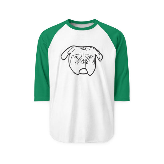 Walter Dog Raglan T-Shirt | Three-Quarter Sleeve Baseball Tee