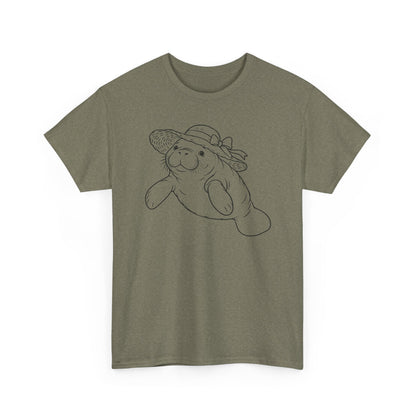 Chubby Mermaid Sunhat Sea Cow Manatee T-Shirt