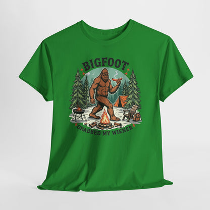 Bigfoot Grabbed My Wiener T-Shirt | Funny Camping Tee