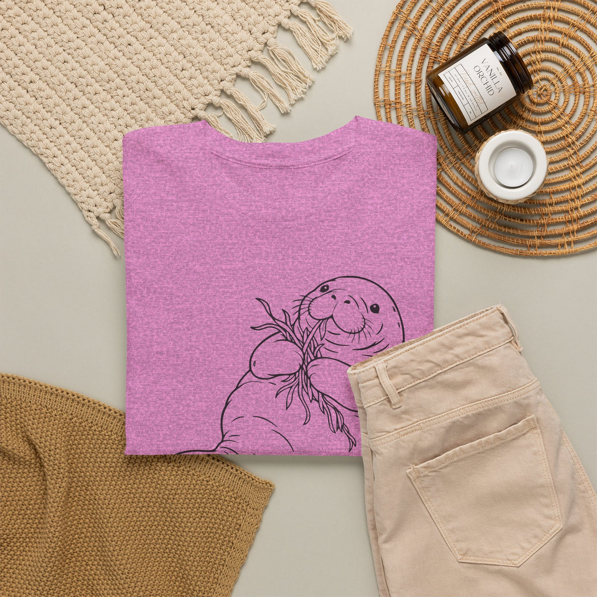 Chubby Mermaid Seagrass Snacker Manatee T-Shirt