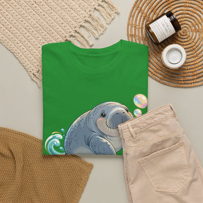 Chubby Mermaid Bubble Wishes Manatee T-Shirt