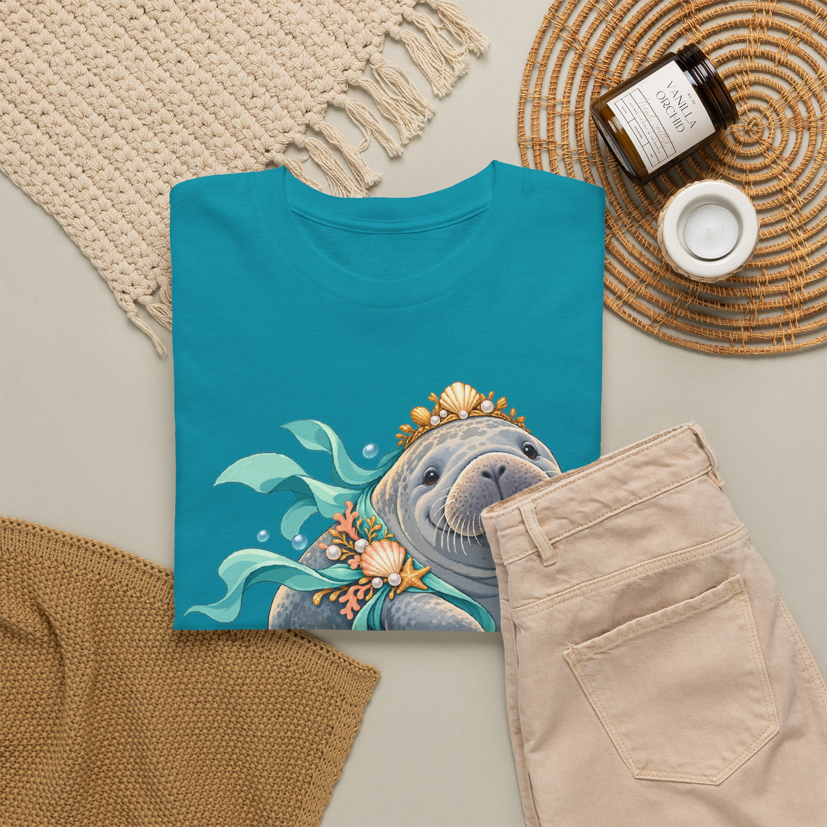 Chubby Mermaid Royalty Manatee T-Shirt