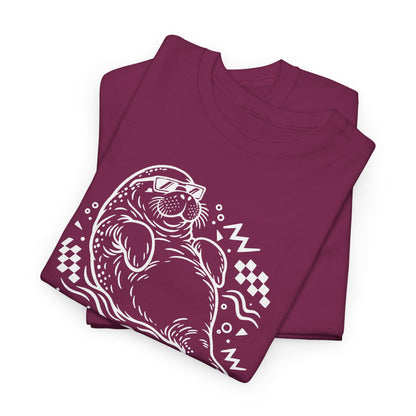 Retro floating manatee mascot T-Shirt