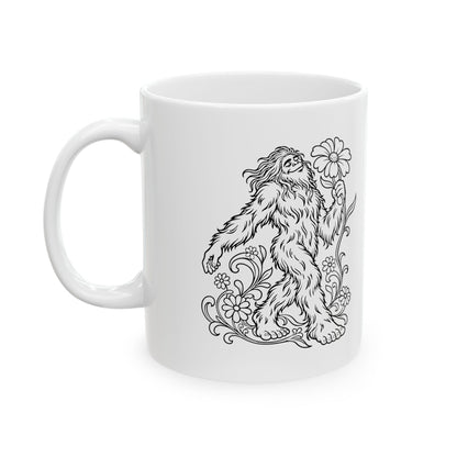 Swaying Sasquatch with a Flower Mug
