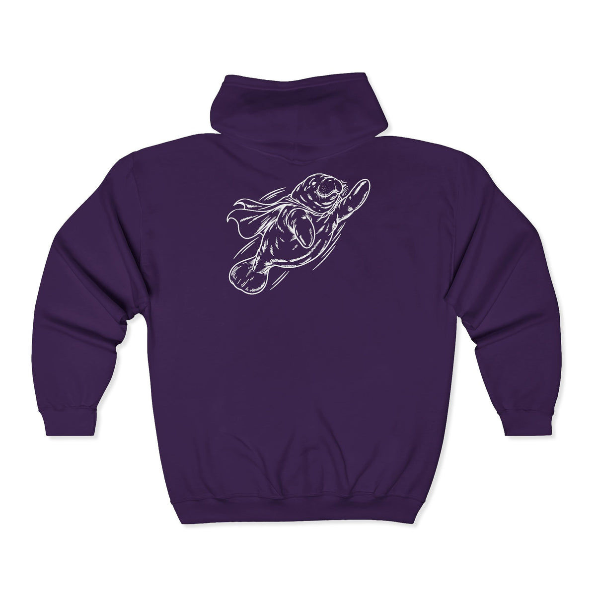 Chubby Manatee Takes Flight Zip-Up Hoodie