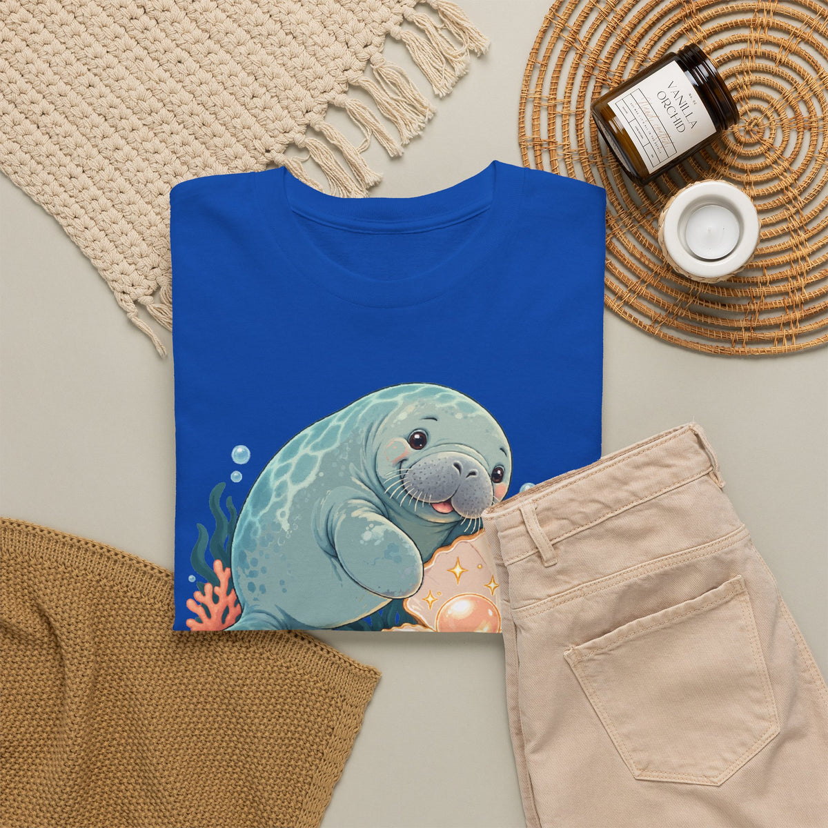 Chubby Mermaid Pearl of the Lagoon Manatee T-Shirt