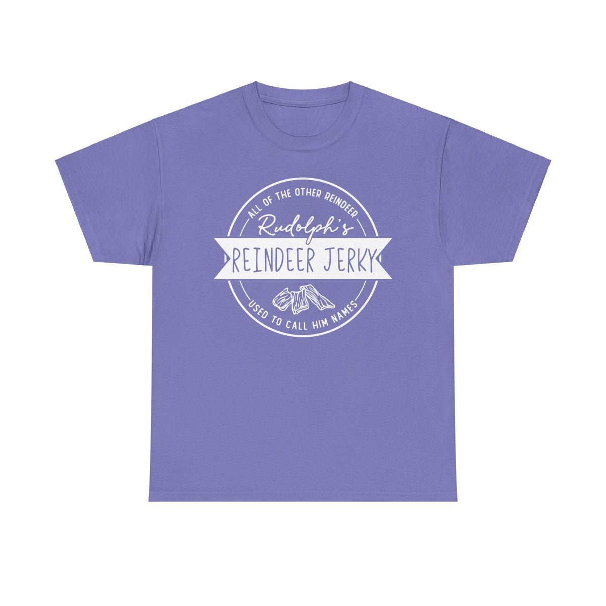 Rudolph’s Reindeer Jerky T-Shirt | Christmas Humor – White Ink