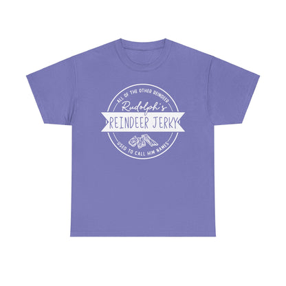 Rudolph’s Reindeer Jerky T-Shirt | Christmas Humor – White Ink