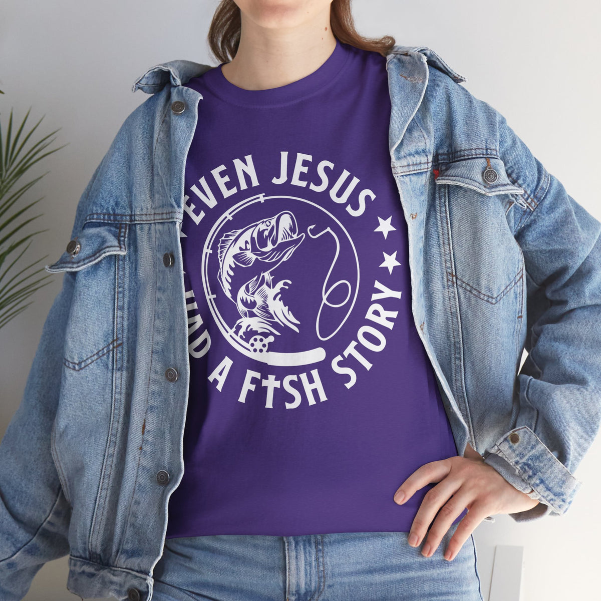 Even Jesus Had a Fish Story T-Shirt | Christian Fishing Tee – White