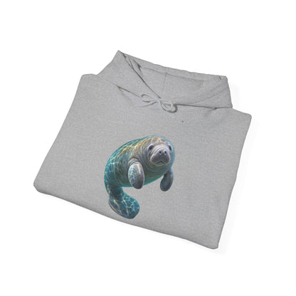 Curled Manatee in Turquoise Light Pullover Hoodie